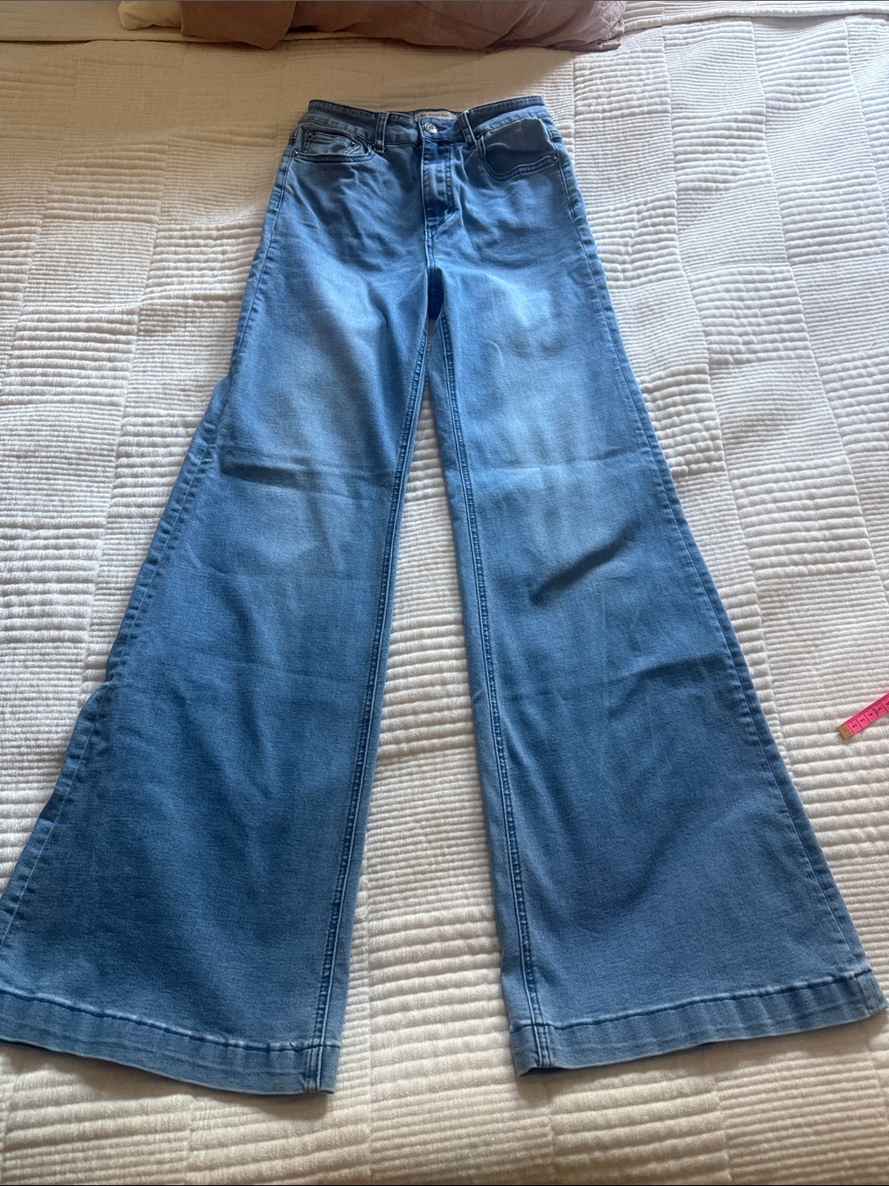 Together Women's High-Rise Wide Leg Jeans in Light Blue